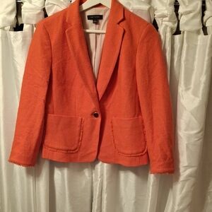 Ann Taylor Vibrant Orange Blazer 6